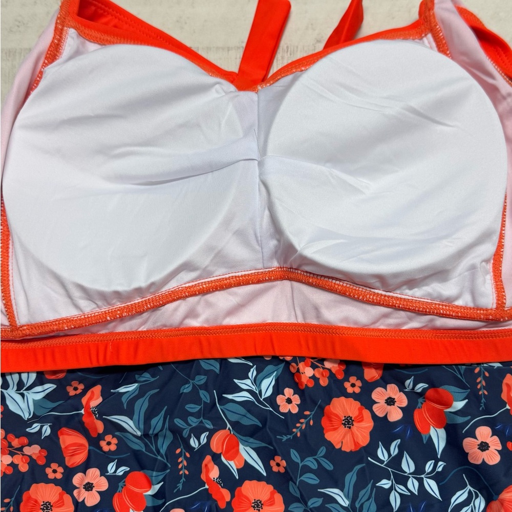Hanna Nikole Plus Size Swimsuit Set Twist Front Bikini Drawstring Ruched Bottom - Picture 11 of 14